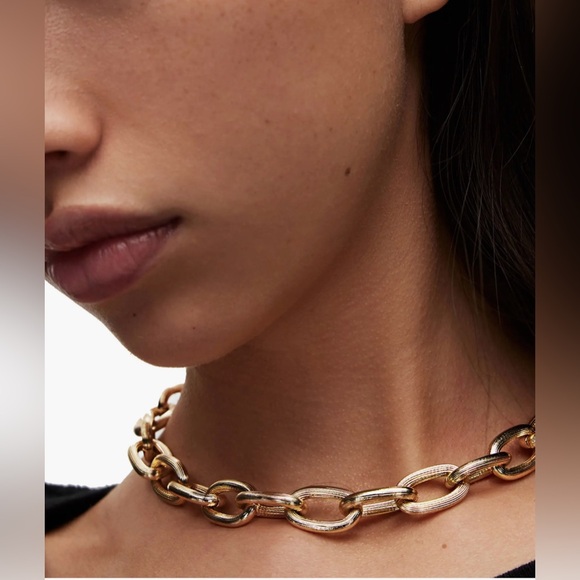 All Saints Oval Chain Collar Necklace - Picture 2 of 4